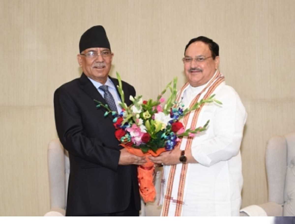 जेपी नड्डा ने नेपाल के पूर्व पीएम प्रचंड से की मुलाकात